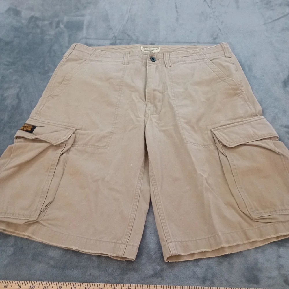 Polo Jeans Co Cargo Shorts Mens 36 Tan‎ Khaki 100% Cotton Utility Relaxed Fit